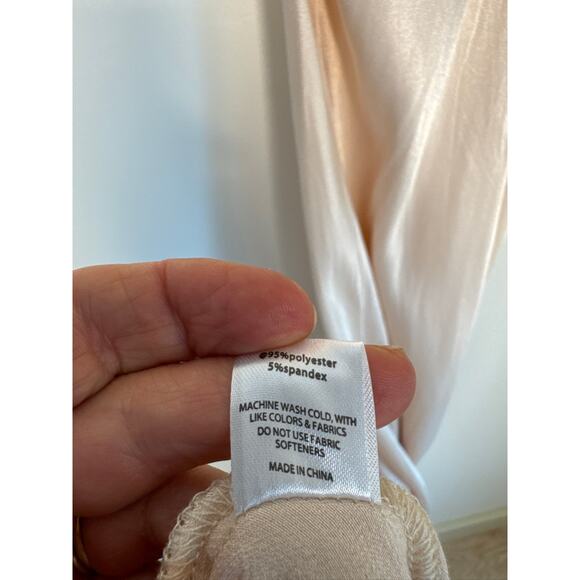 Rumored Sunset Strip Plunge Maxi Slip Dress Blush Pink - Small - Picture 8 of 9